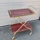 Vintage rolling dessert trolley in red Formica – 1950s/60s