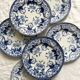6 dessert plates in iron earth Flora, Creil and Montereau late nineteenth