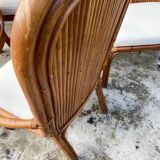 Suite of four chairs and two bamboo chairs