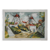 Maurice Utrillo: The Three Mills in Montmartre, signed lithograph