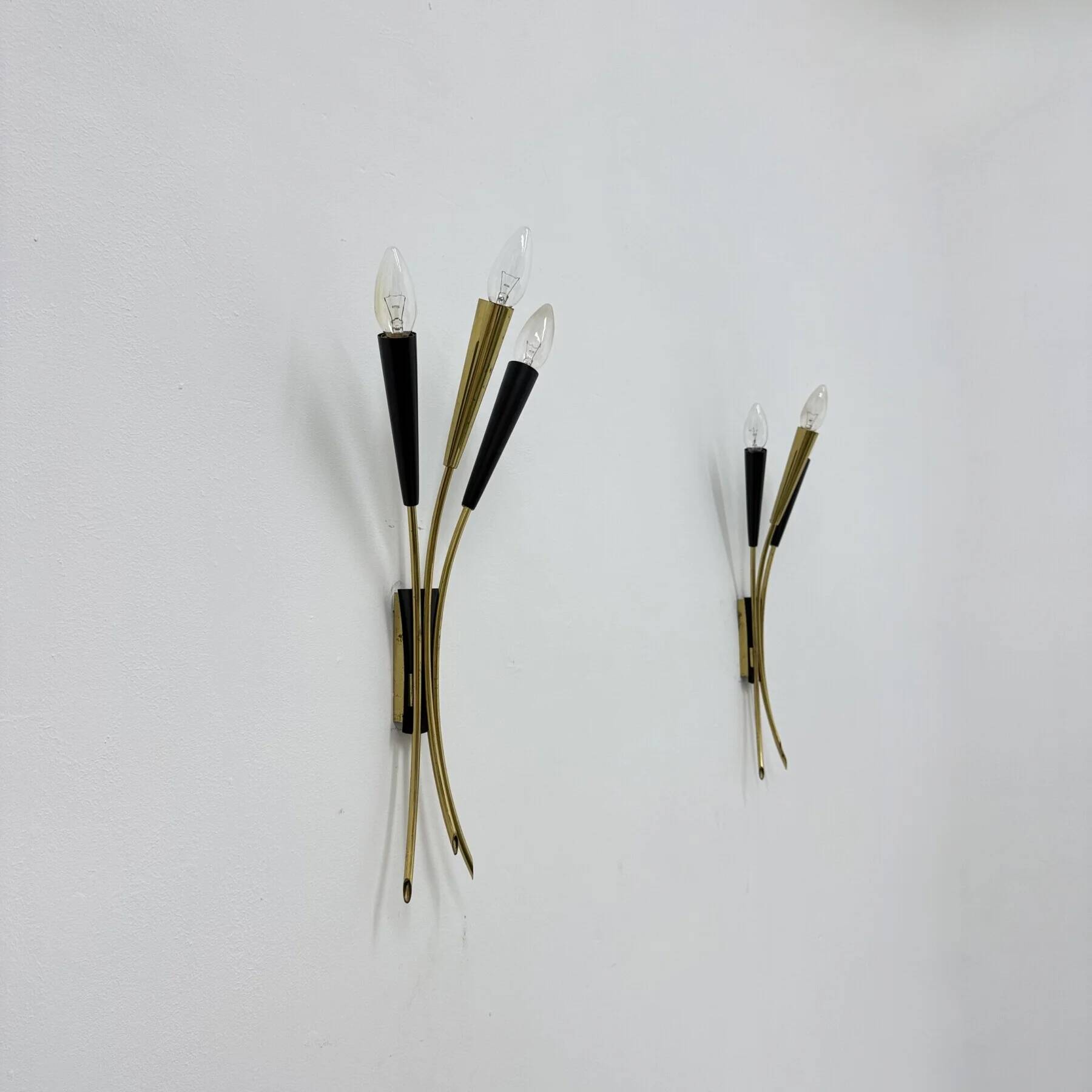 Mid-century Stillovo style brass wall light, 1950s