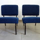 Pair of minimalist reupholstered seats from the 60s/70s