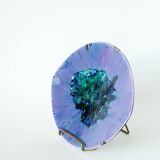 Ceramic serving plate, Violet & Blue glazes, Verno stoneware