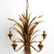 Beautiful huge 1970s gold-plated 5-arm tall metal chandelier by Hans Kögl