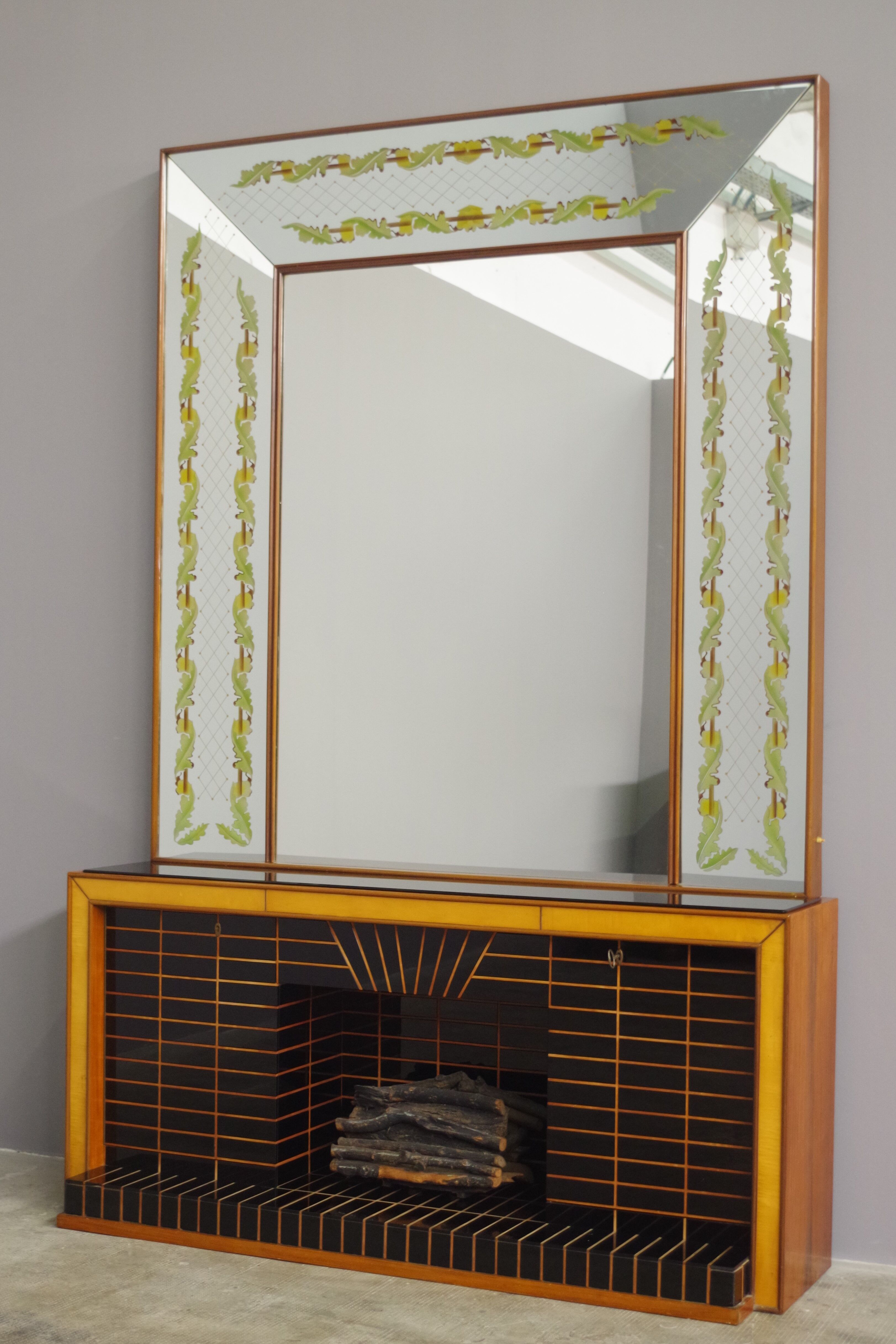 Sideboard with mirror by Luigi Brusotti, 1940