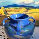 large vase with 4 handles Soufflenheim signed Elchinger