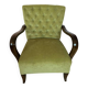Art Deco walnut and green velvet armchair, Central Europe, 1930s
