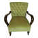 Art Deco walnut and green velvet armchair, Central Europe, 1930s
