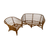 Bamboo sofa and armchair set