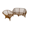 Ensemble canapé et fauteuil en bambou