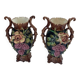 Art Nouveau Pair of Barbotine Vases France