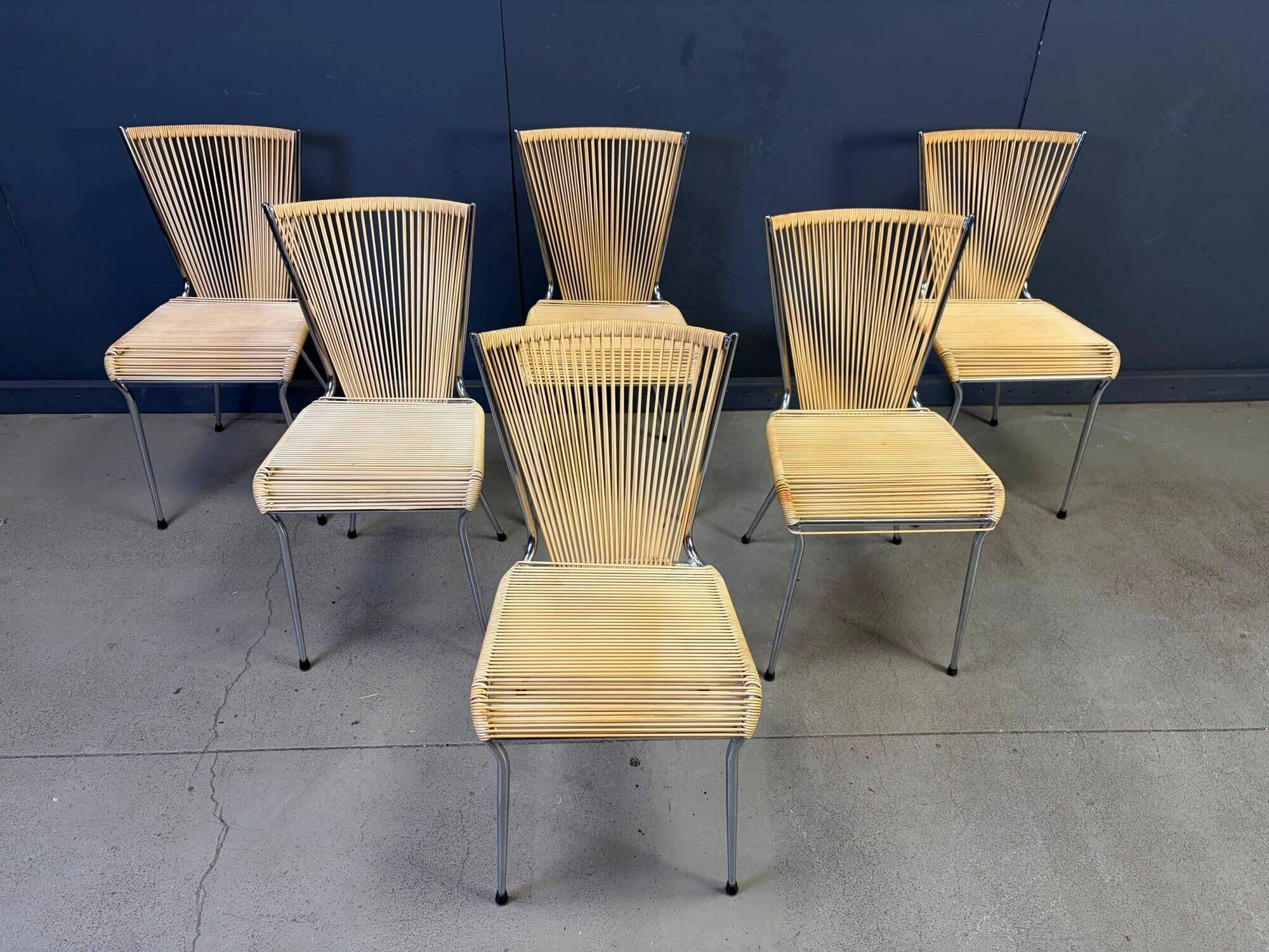 Chaises 'scoubidou' vintage, ensemble de 6 - années 1960