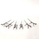 6 vintage knife holders reptile lizard silver metal