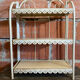 Vintage White Broken Metal Folding Shelf Unit 3 Tiers