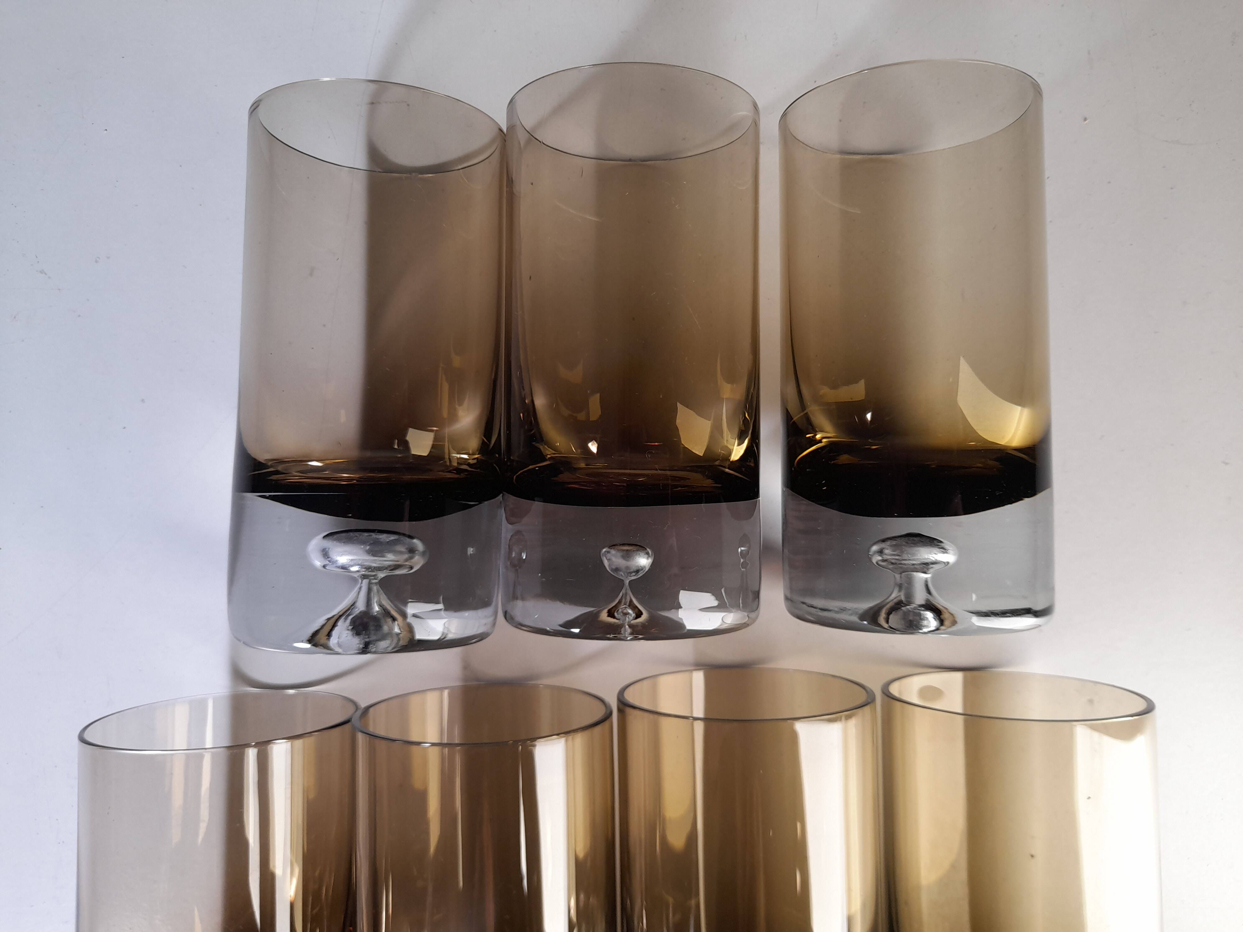 Set of 11 glasses, design by Roland Pösch Gral Glas, vintage 70s.
