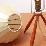 1950s tablelamp in cherrywood and cocoon shape