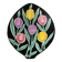 Vintage glazed ceramic trinket tray "The Tulips"
