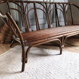Rattan and bamboo sofa