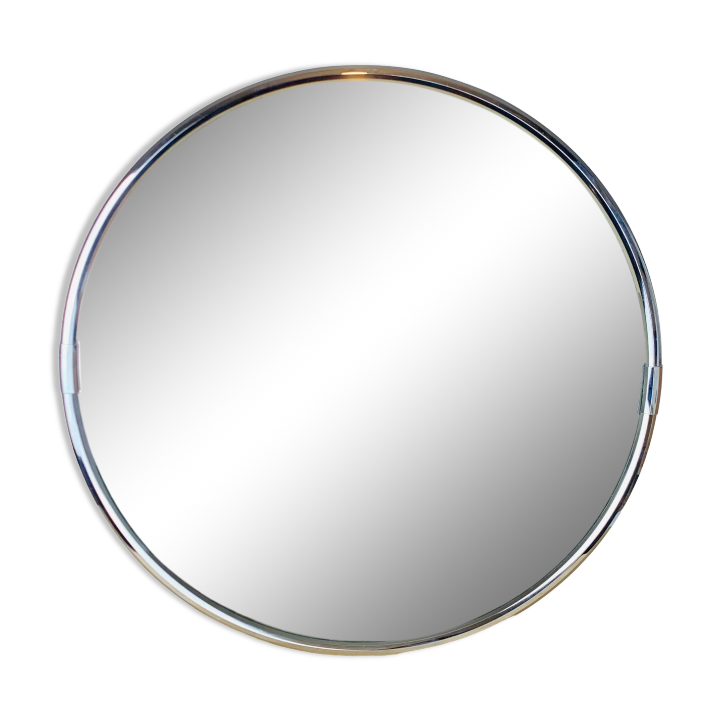 Round mirror chrome strapping 60 cm 70s