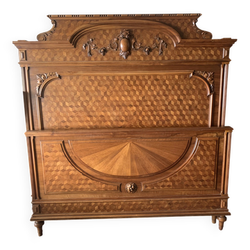 lit geometric marquetry