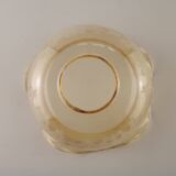 Set of 2 Vintage Glass Bell Shades in Smoked Amber Glass with Scroll Motif 5597