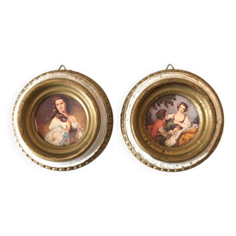 Pair italian round frames