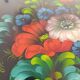 Large Vintage USSR Tray - Painted Flowers