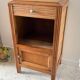 Table de chevet cube en chêne annees 50
