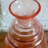 Pink engraved glass carafe