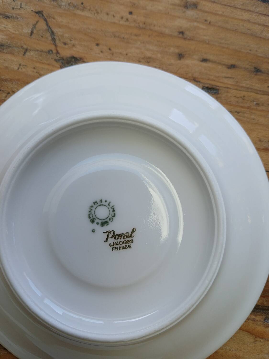 Set of 7 Limoges porcelain cups and saucers