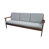 Danish teak sofa in grey fabric 1960s