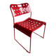 Red powder-coated steel Omstak chair by Rodney Kinsman for Bieffeplast — 1980 industrial design