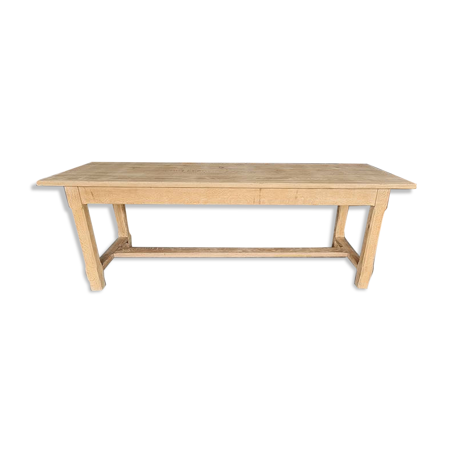 Large farmhouse table in raw solid oak