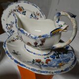 Gien. earthenware service part, rooster and peony model. 38 pieces