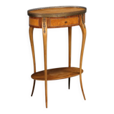 Small antique walnut and metal table, Italy, 20th century.