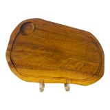 Olive wood cutting board brutalist brass feet