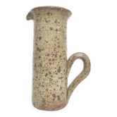 Large carafe pitcher in pyrite sandstone with 70s handle signed