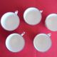 Service à café porcelaine Lunéville Motifs fleurs 5 tasses et soucoupes+sucrier