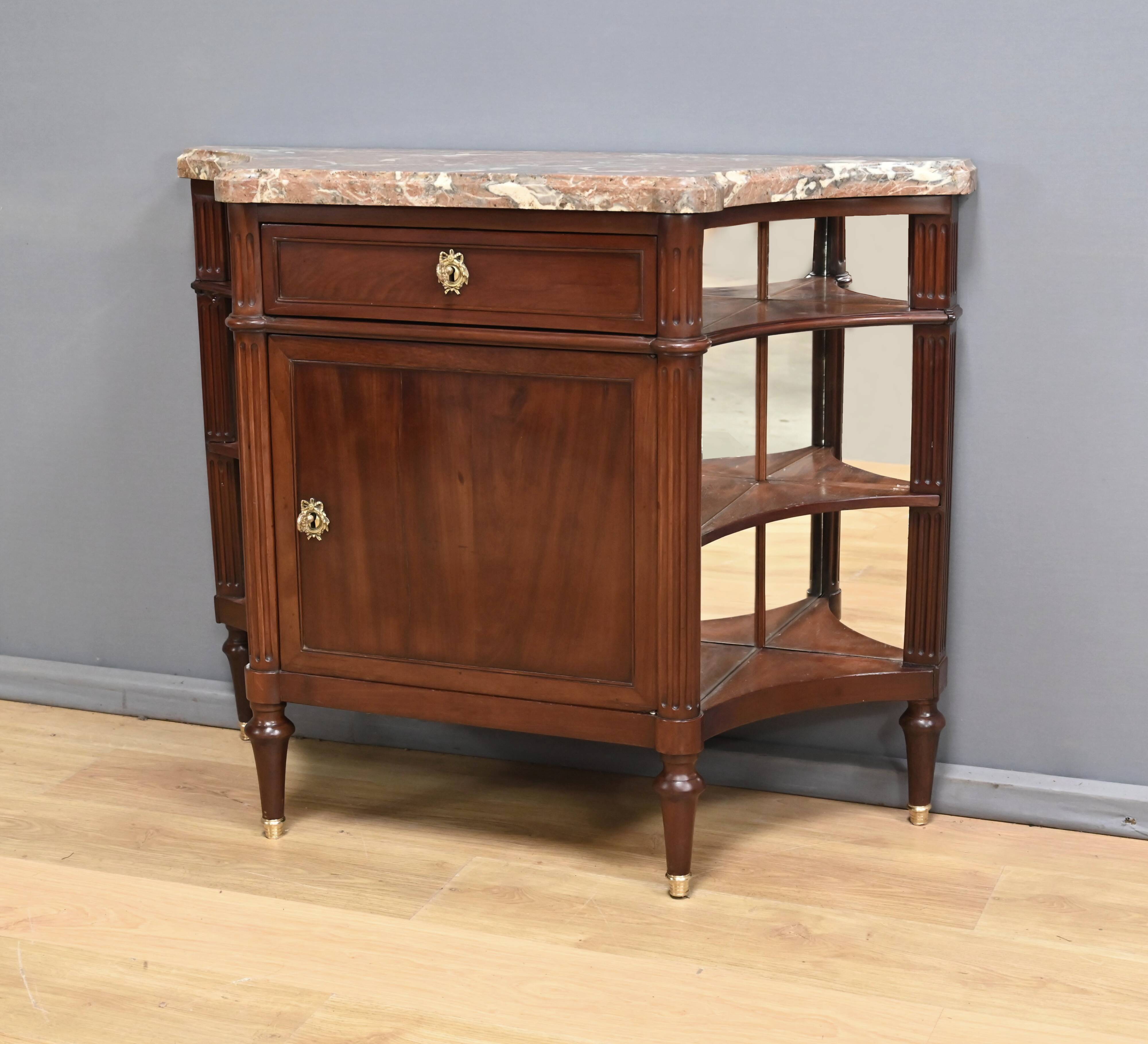 Small Mahogany Serving Cabinet, Louis XVI Style – 19th Century
