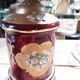Lampe salle salon verre rouge opaline blanc