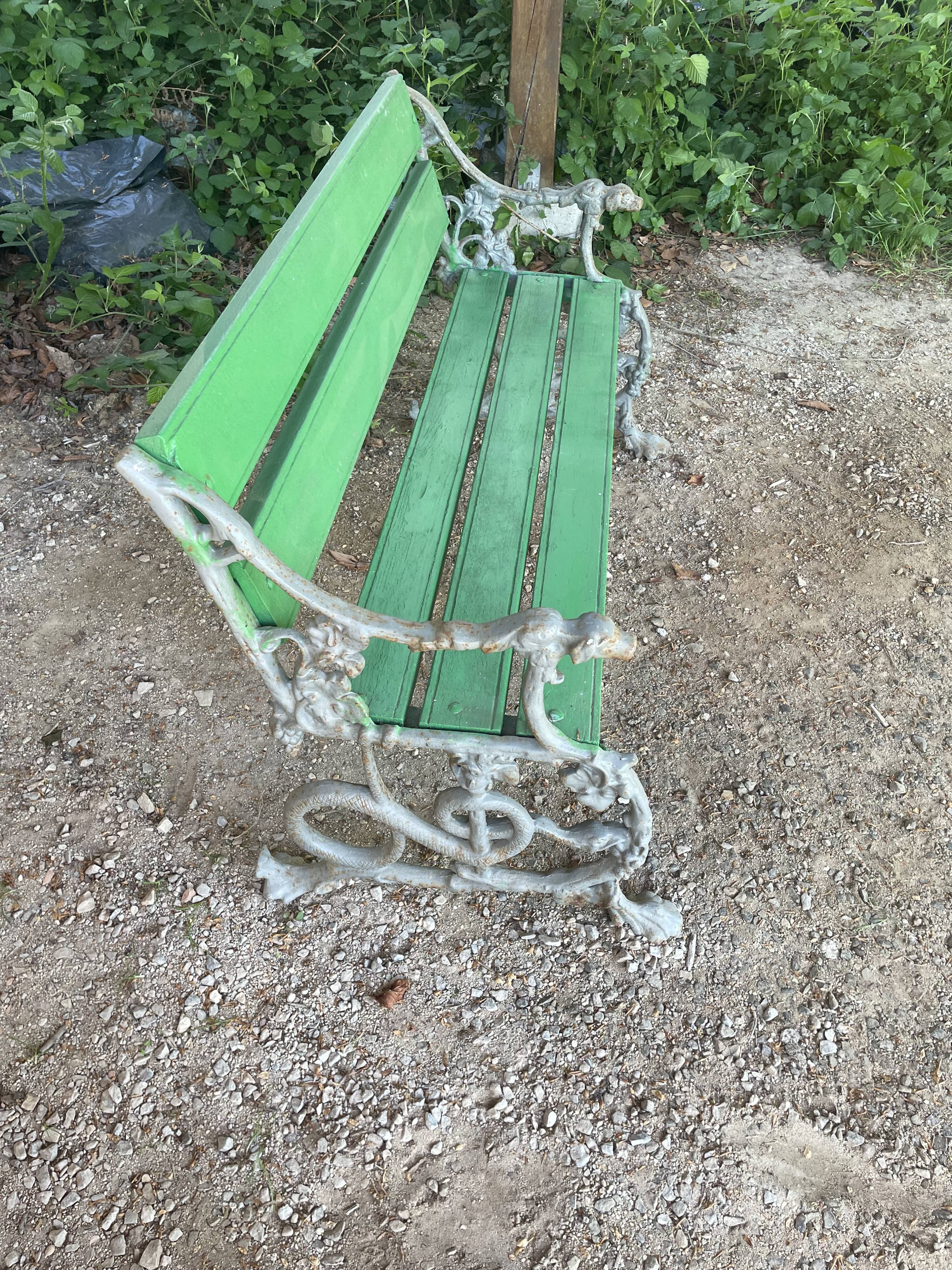 Antique Coalbrookdale style bench