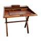 Desk, writing desk in solid rosewood and studded leather, 20th century.
