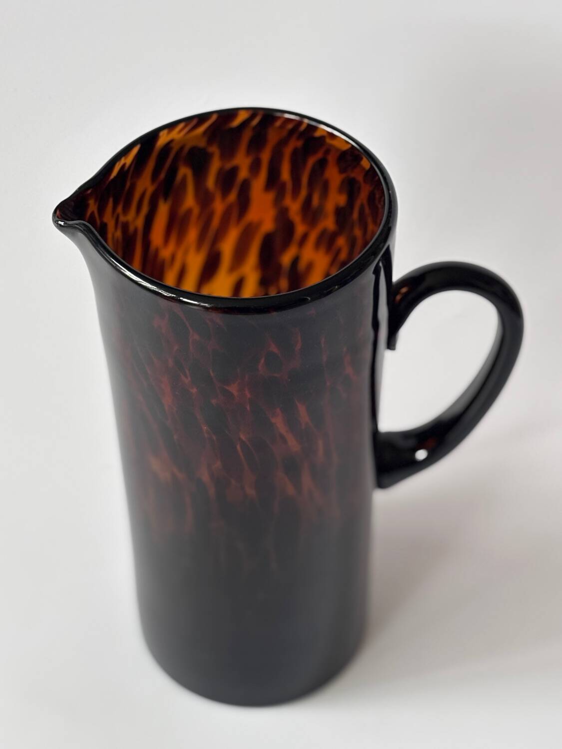 Dior Style Tortoiseshell Blown Glass Pitcher Vase