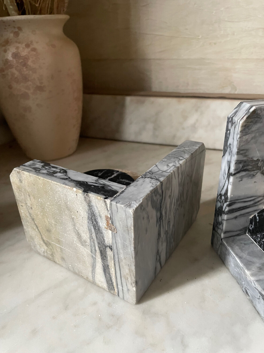 Art Deco marble bookends
