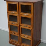Vintage Dutch Beech & Pine Haberdashery Shop Cabinet / Vitrine, 1950s