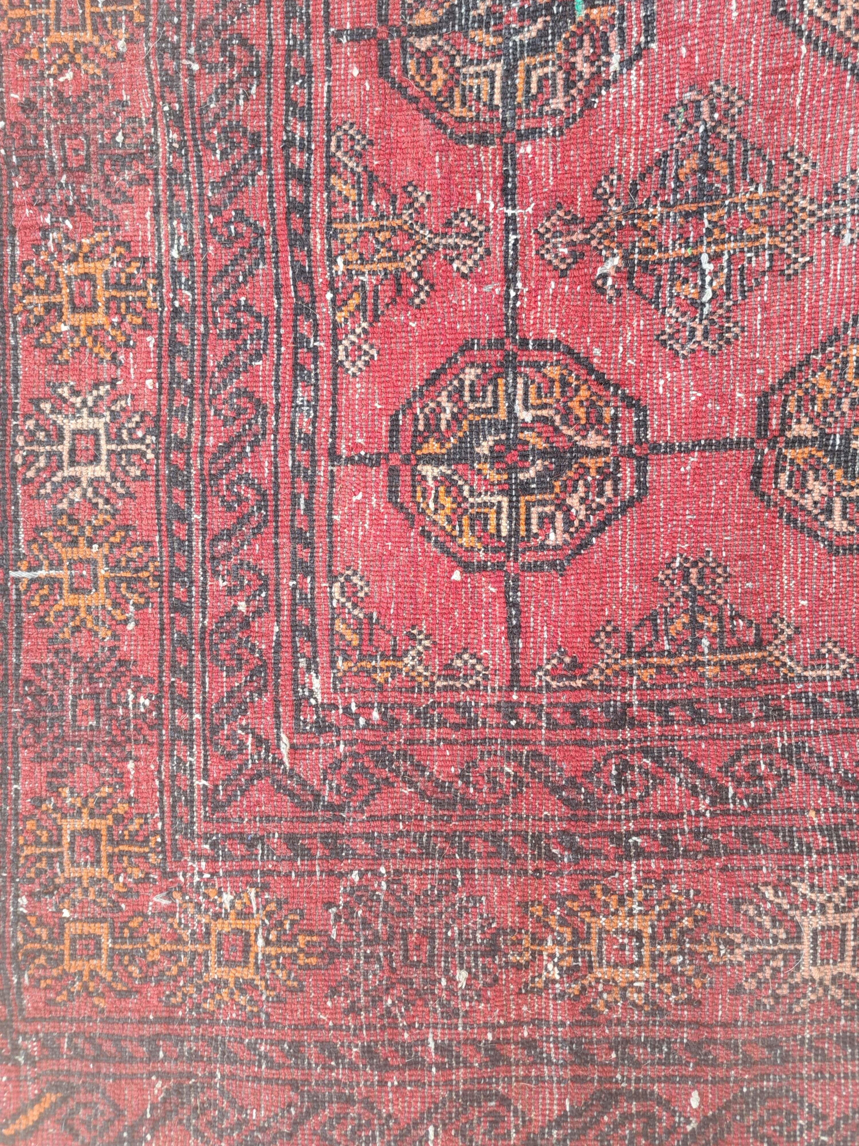 Tapis Belouch / Baloutche, rouge et noir, 125x230cm, Iran