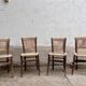 Série de 4 Chaises bistrot vintage en Corde