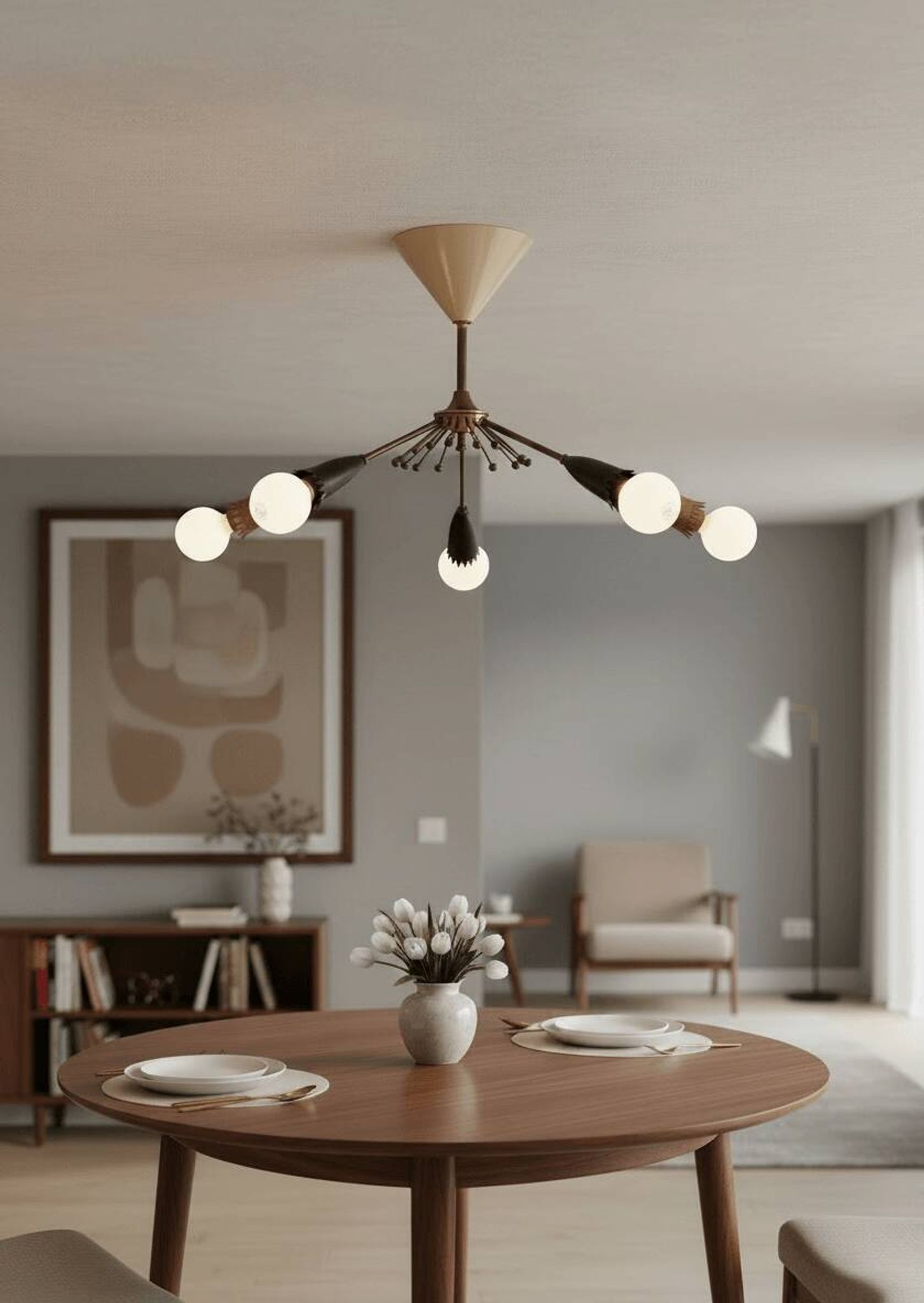 Renovated vintage Sputnik chandelier