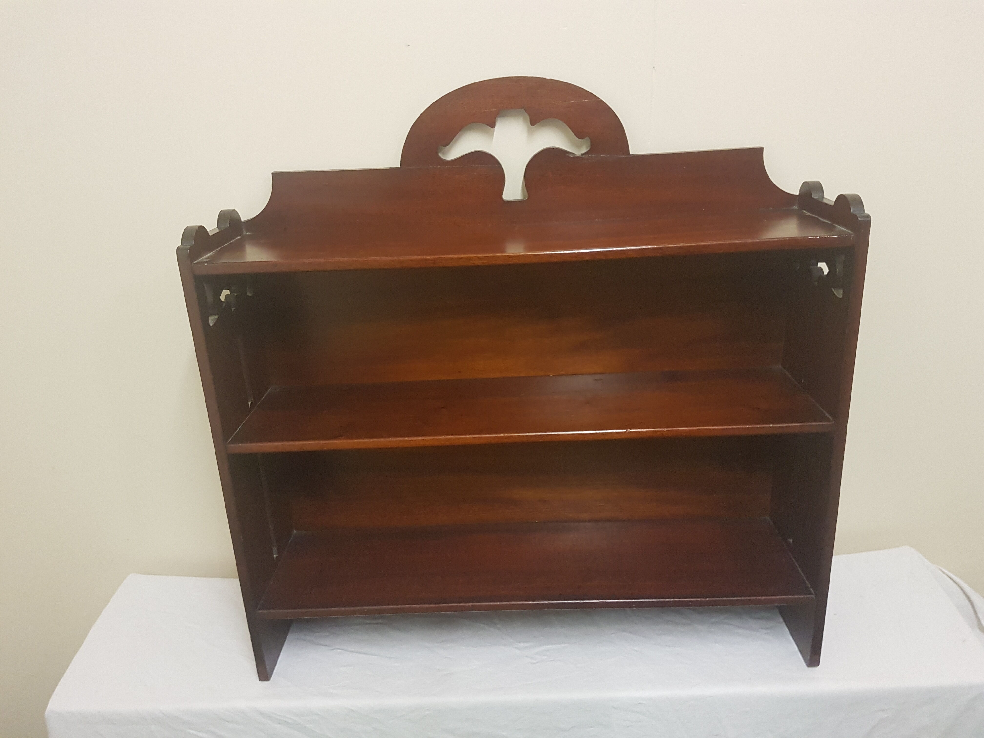 Art nouveau mahogany shelf