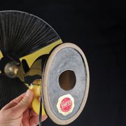 Bedside lamp vintage ceramic black and yellow